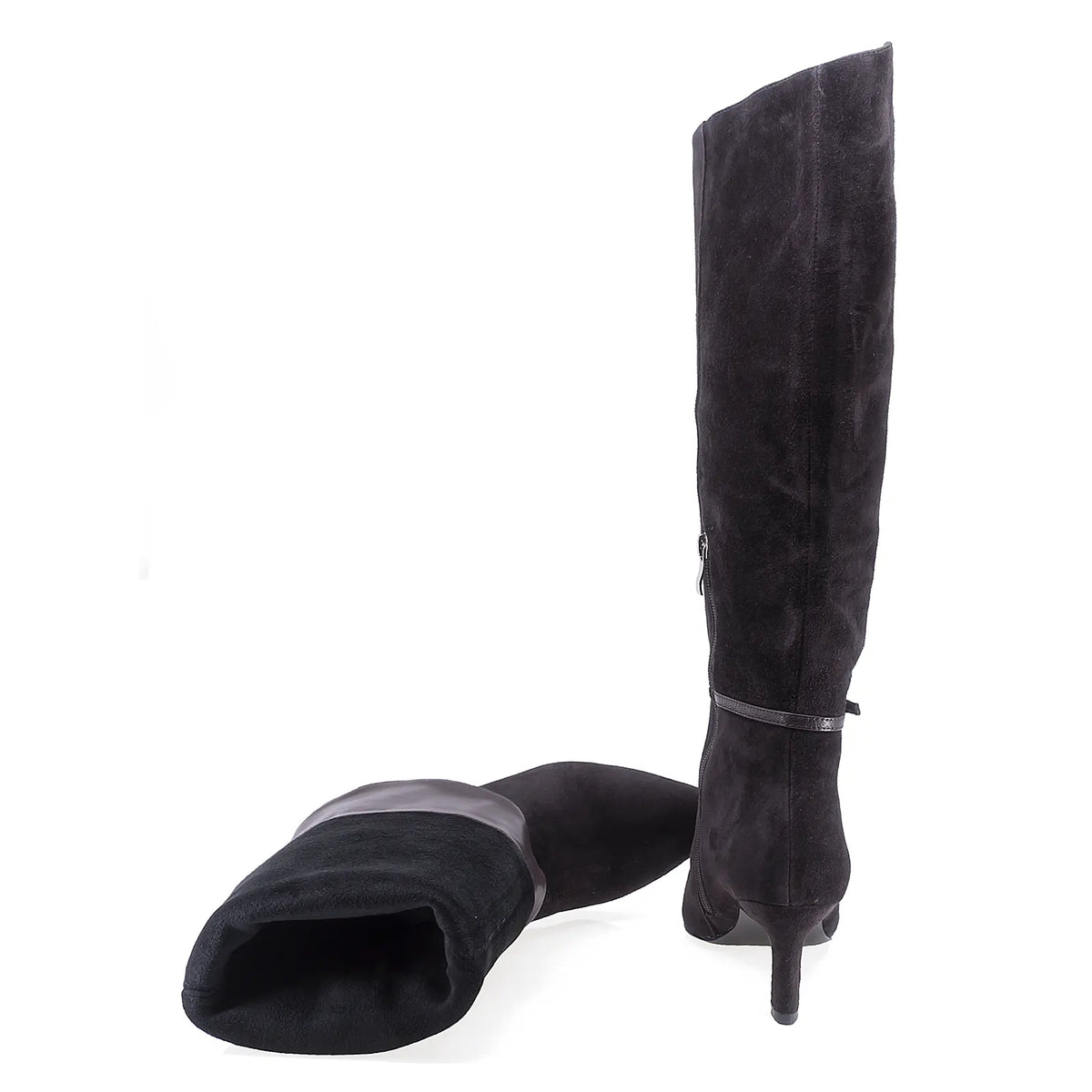 Cizme dama elegante Anna Viotti piele intoarsa D106-AD893-L542DK maro