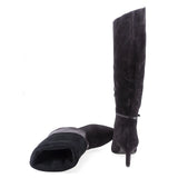 Cizme dama elegante Anna Viotti piele intoarsa D106-AD893-L542DK maro