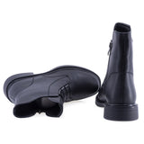 Ghete dama casual Sole piele naturala 01 negre