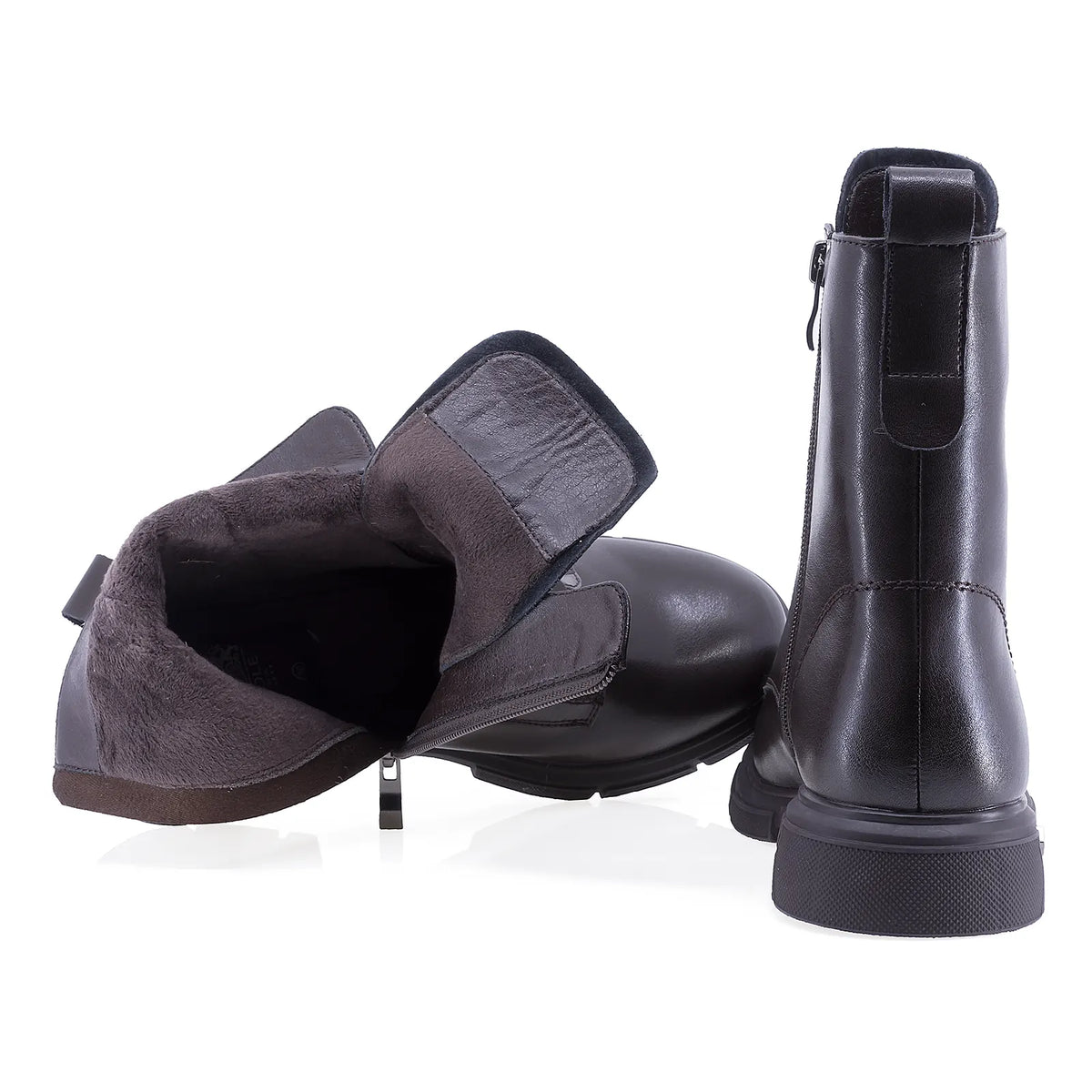 Ghete dama casual Sole piele naturala 04 maro