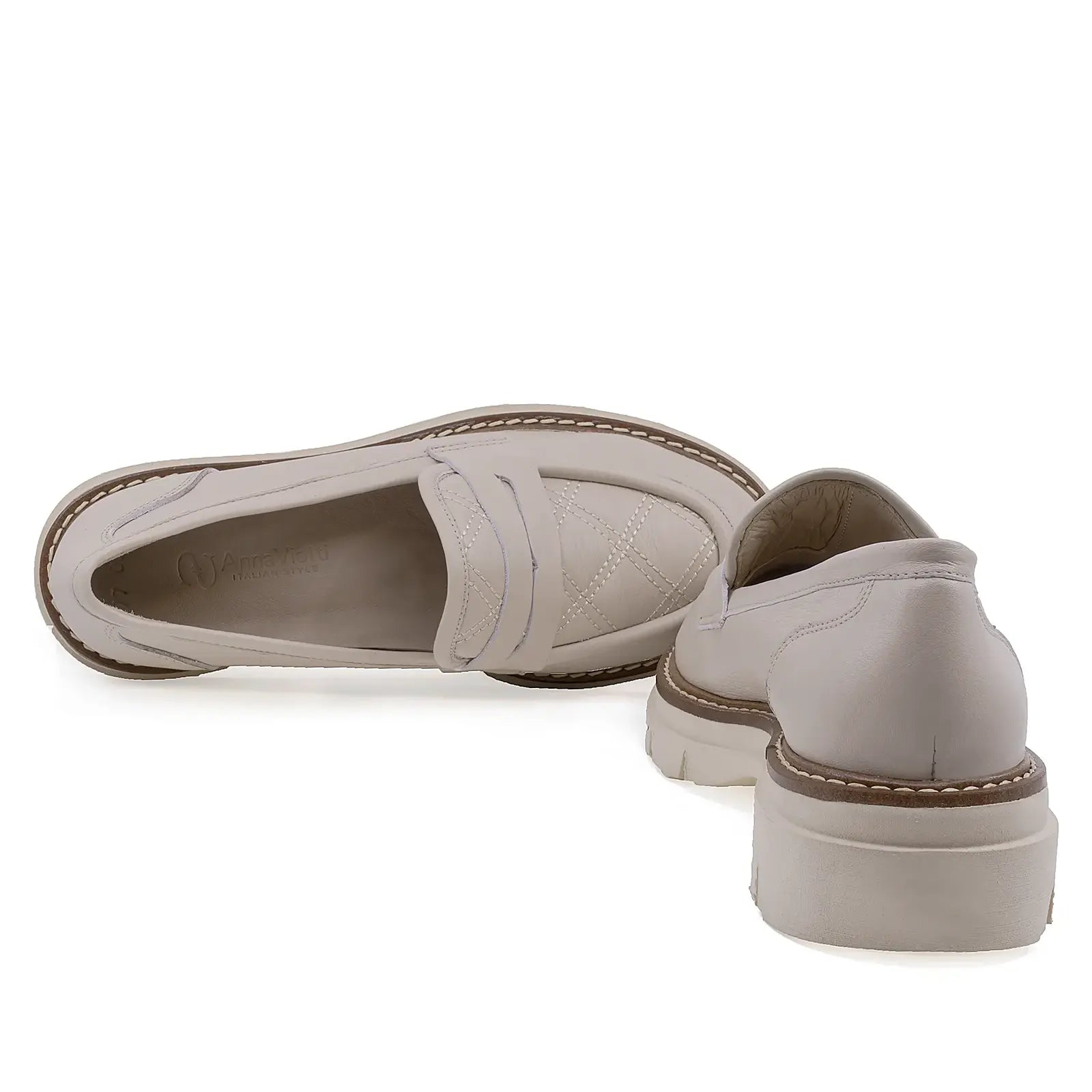 Pantofi Dama Casual Anna Viotti Piele naturala D12-377 bej