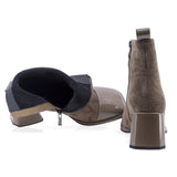 Botine dama elegante Anna Viotti piele intoarsa D106-25102-F002 bej