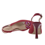 Pantofi dama eleganti Kordel piele intoarsa 2660 rosu