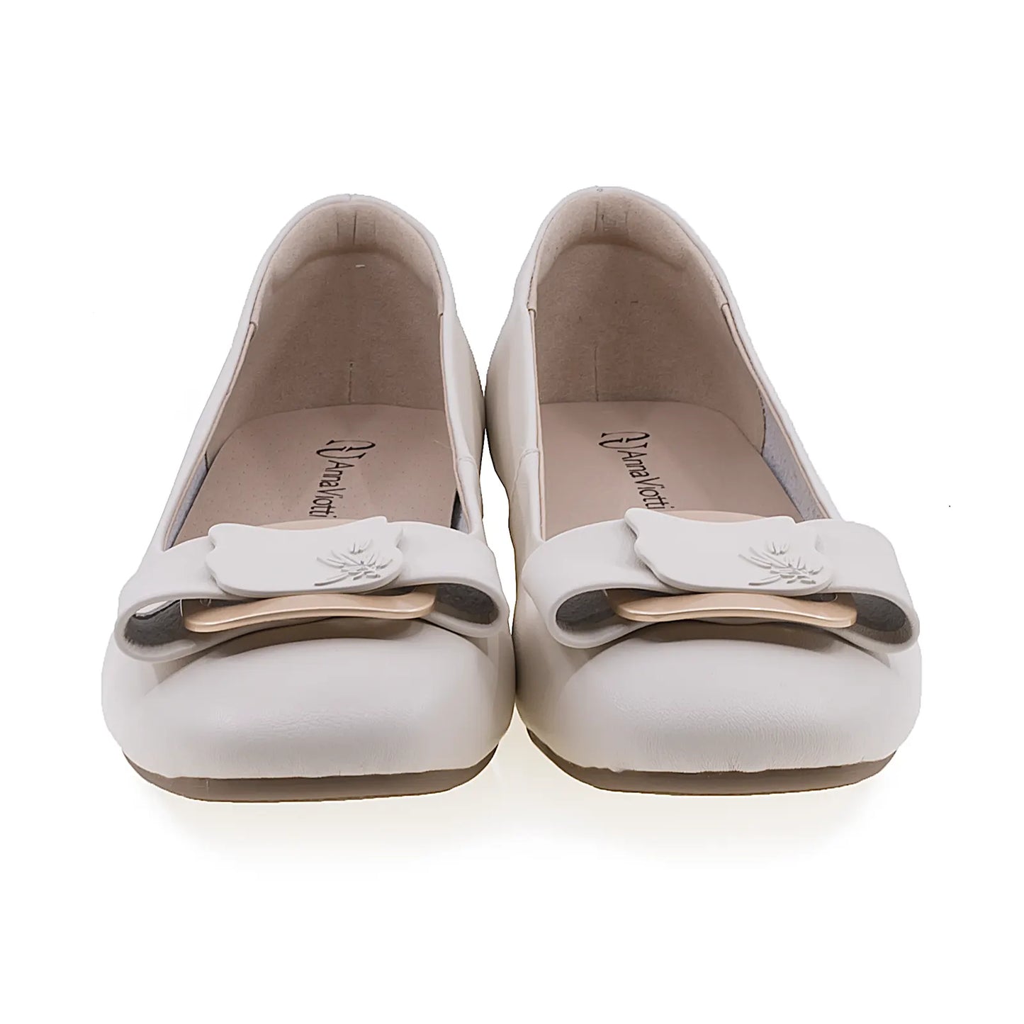 Balerini dama din piele naturala Anna Viotti D102-302 off white-3