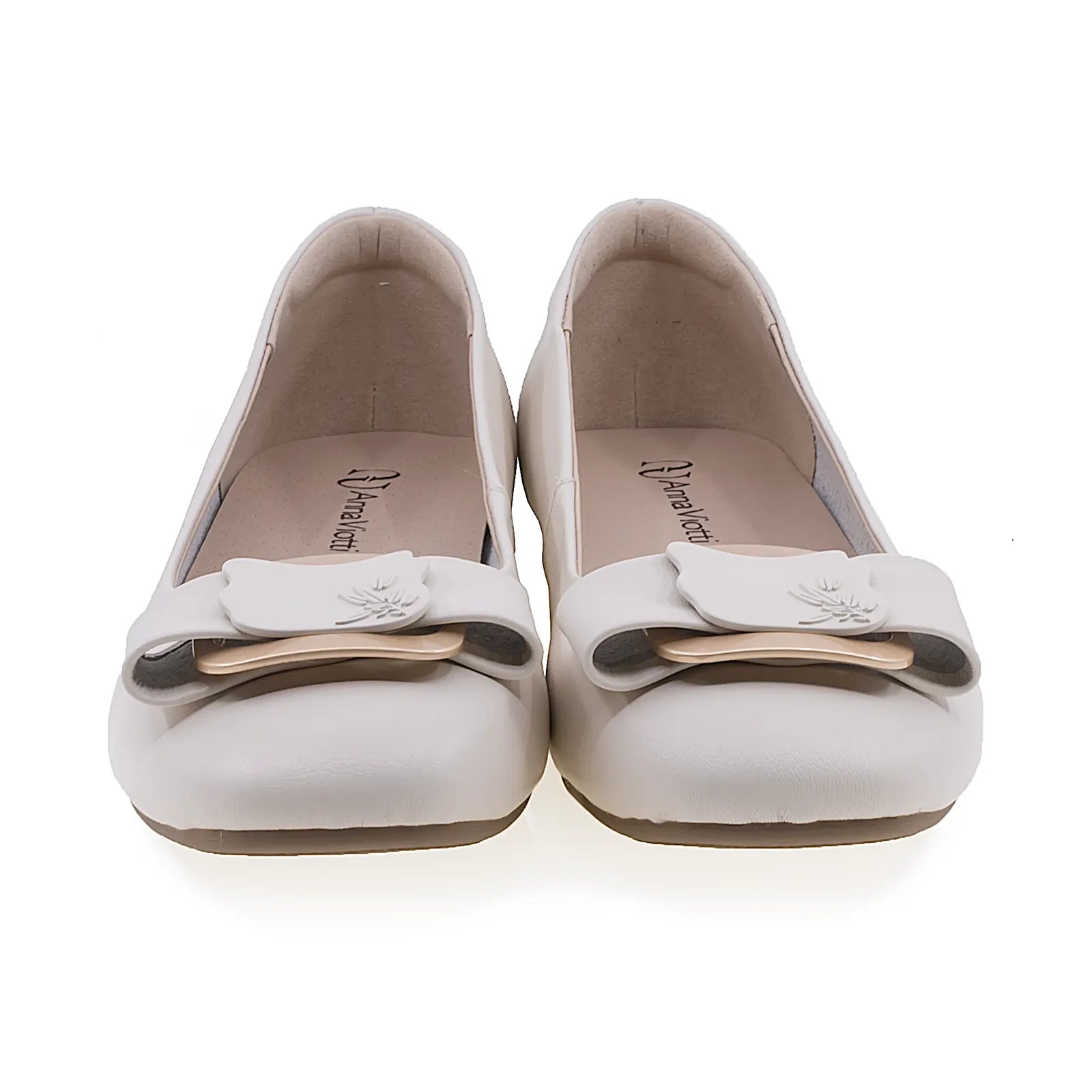 Balerini dama din piele naturala Anna Viotti D102-302 off white-3