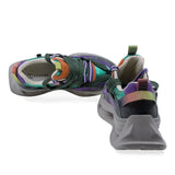 Pantofi dama sport Anna Viotti piele intoarsa D106-2 verde/multi