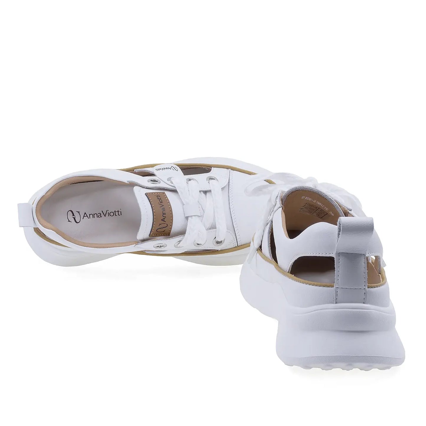 Pantofi dama casual Anna Viotti piele naturala D106-21 alb