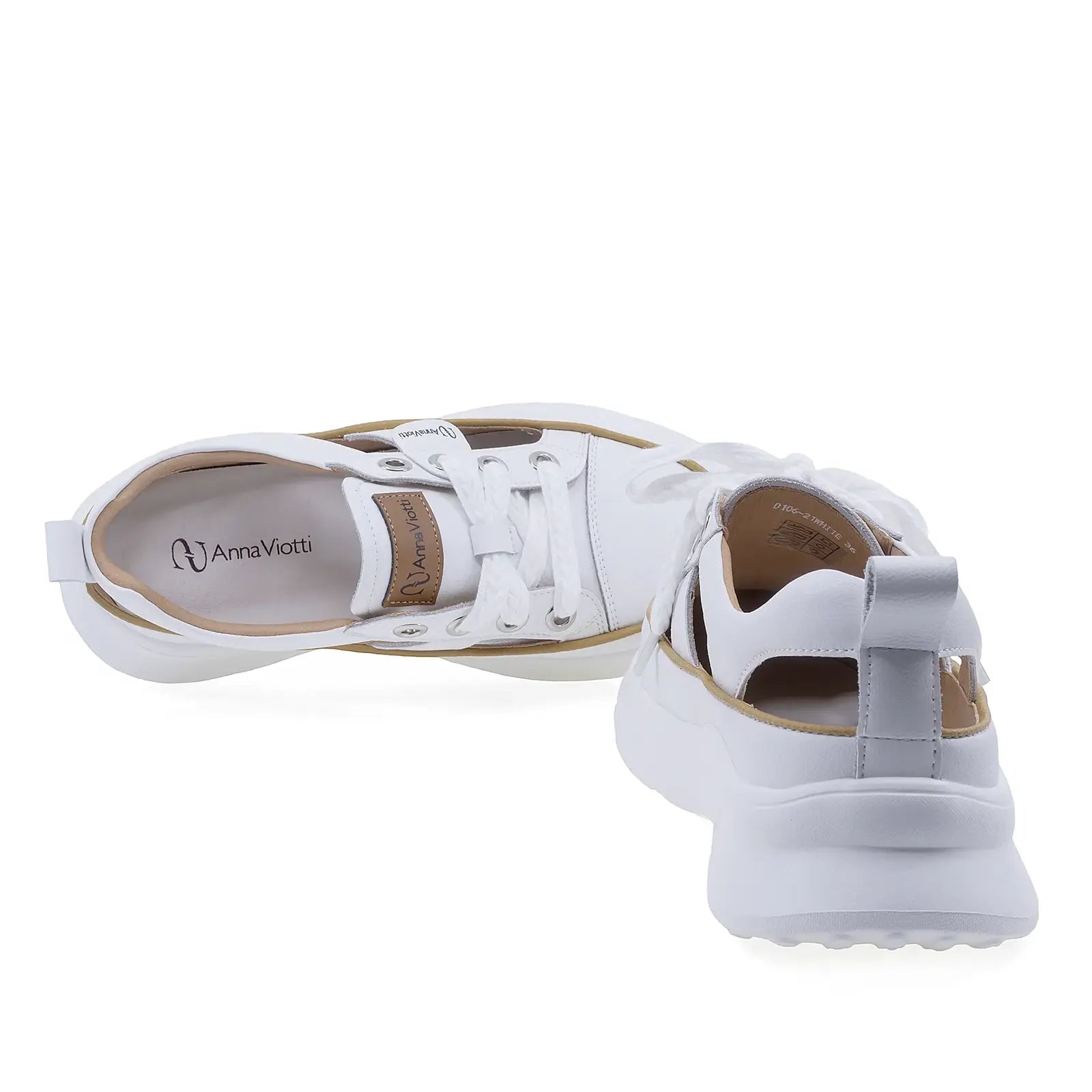 Pantofi dama casual Anna Viotti piele naturala D106-21 alb