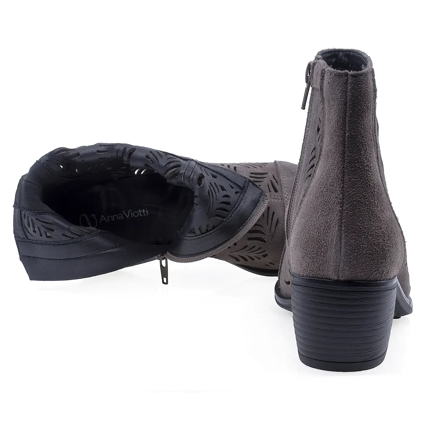 Ghete Dama de vara Casual Anna Viotti Piele intoarsa D116-2600-01R gri