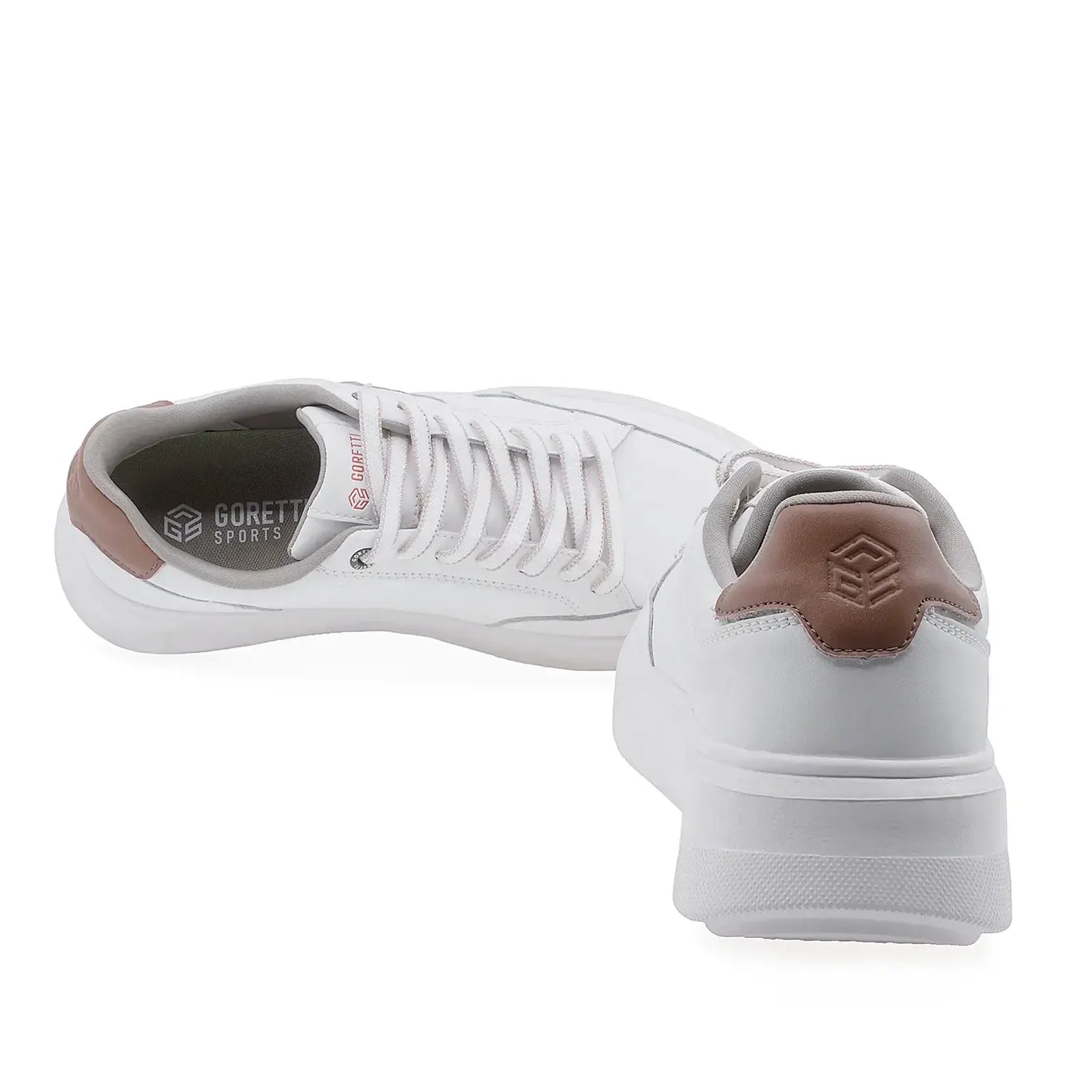 Pantofi barbati casual Goretti piele naturala B115-25SCM024 alb