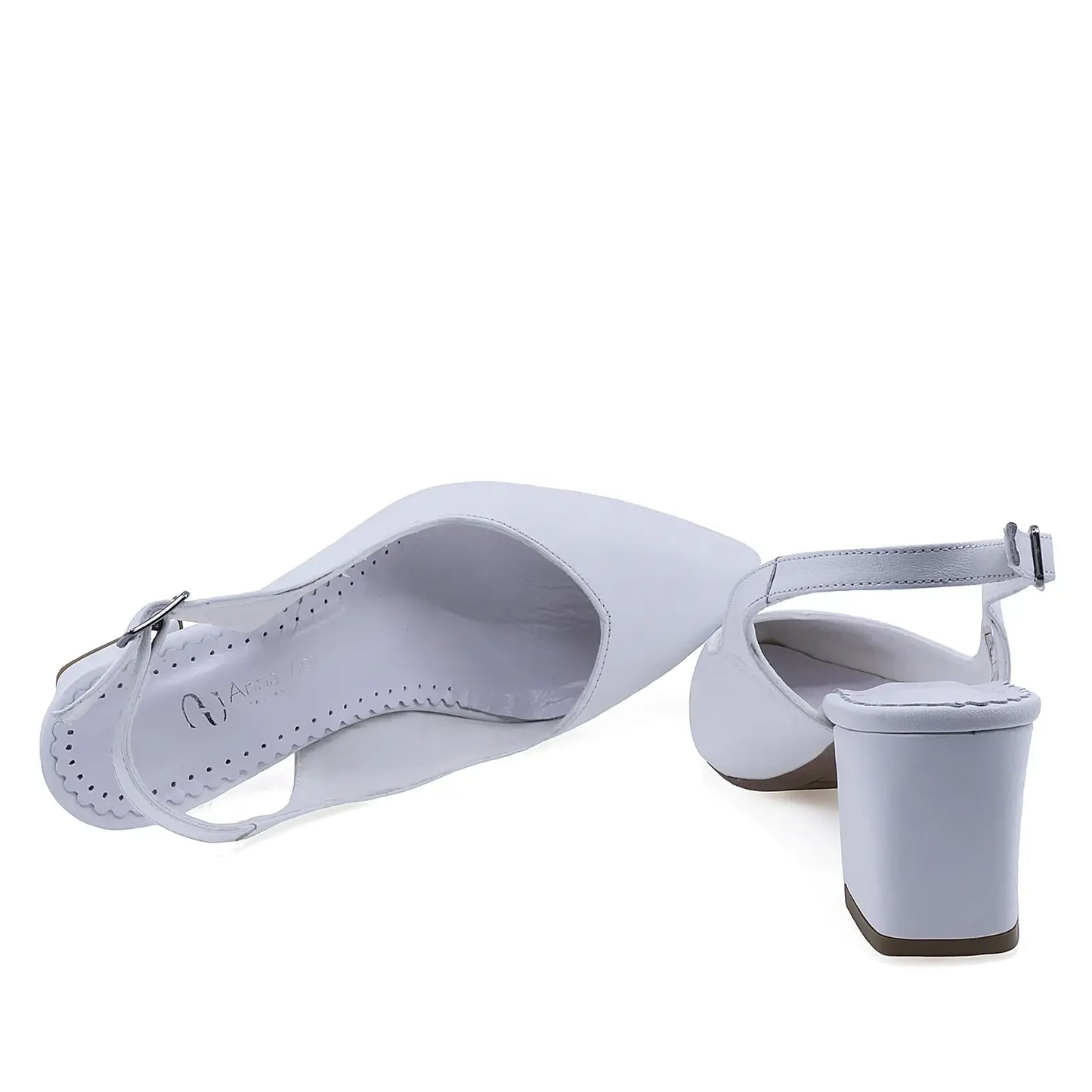 Pantofi dama eleganti Anna Viotti  piele naturala D34-24118 albi