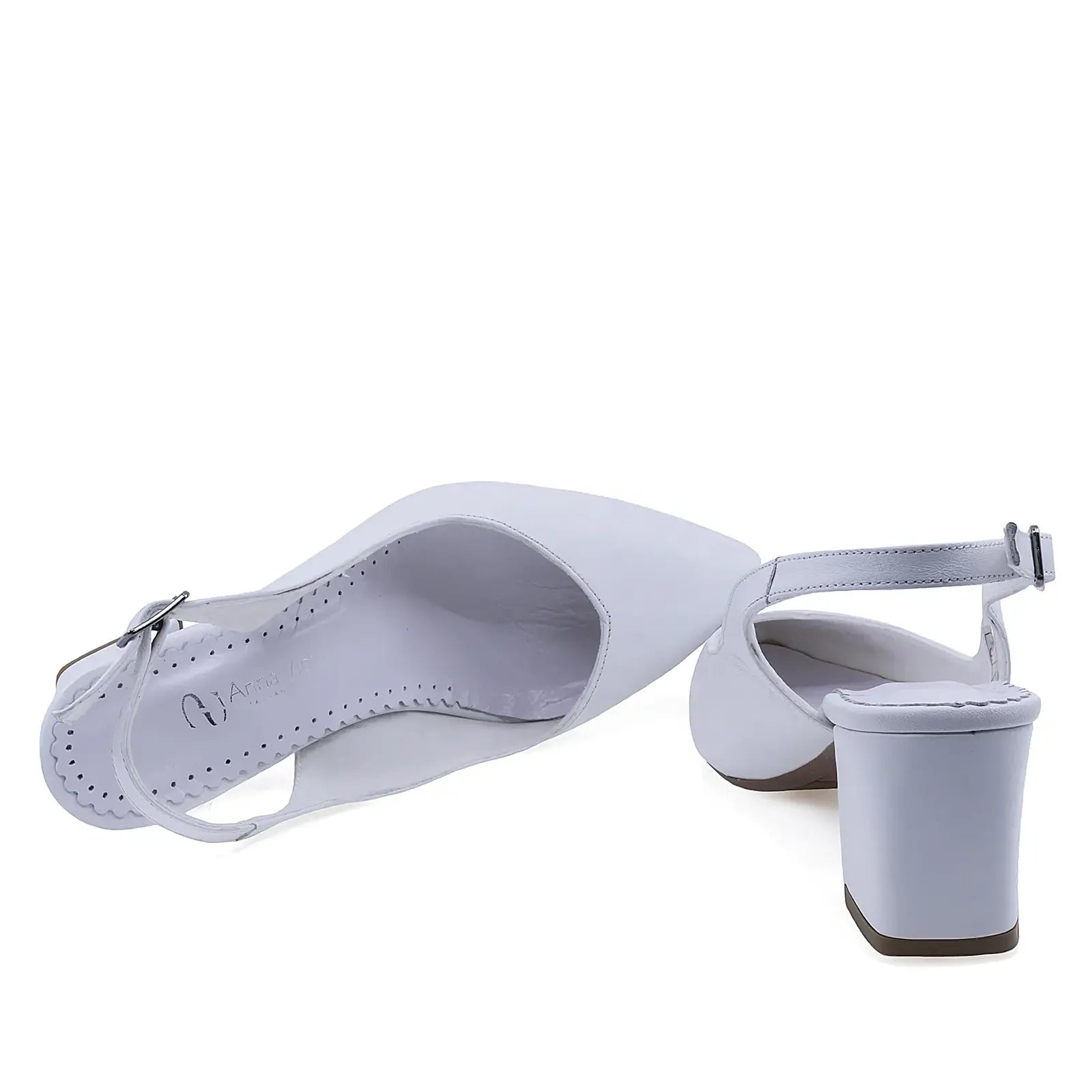 Pantofi dama eleganti Anna Viotti  piele naturala D34-24118 albi