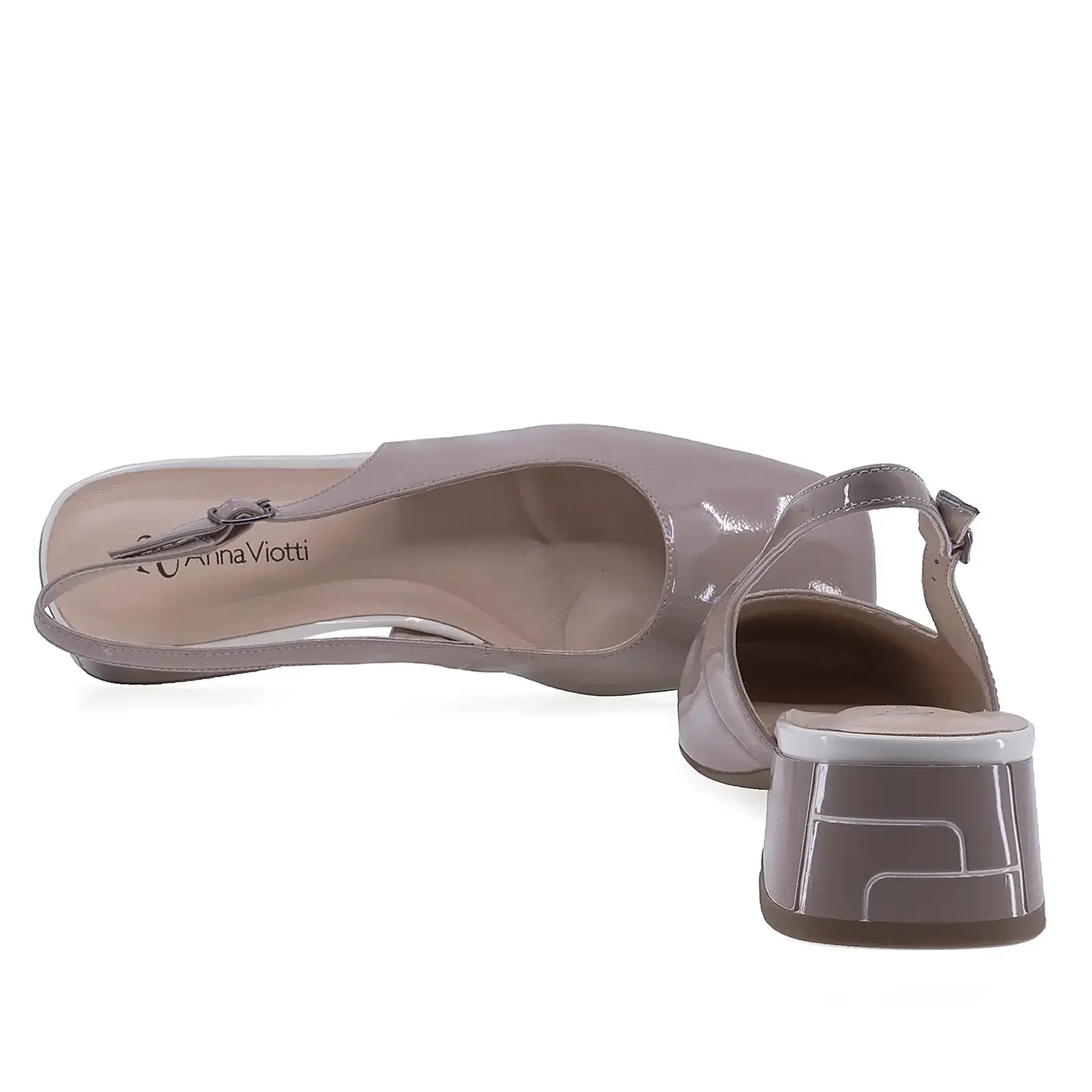 Pantofi dama eleganti Anna Viotti piele lacuita D105-6210P-J300-YT19 cafe