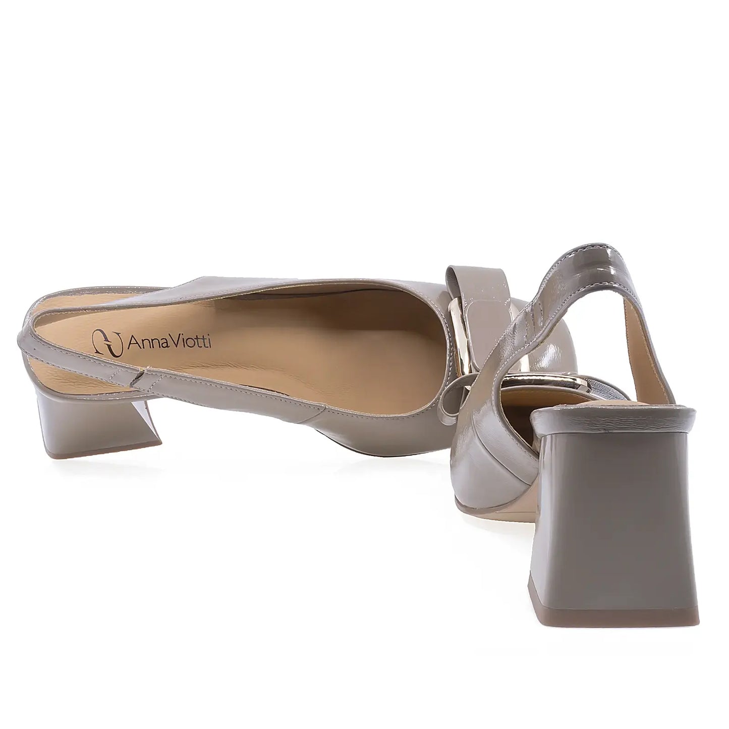 Pantofi dama eleganti Anna Viotti piele lacuita D105-5533-161 bej