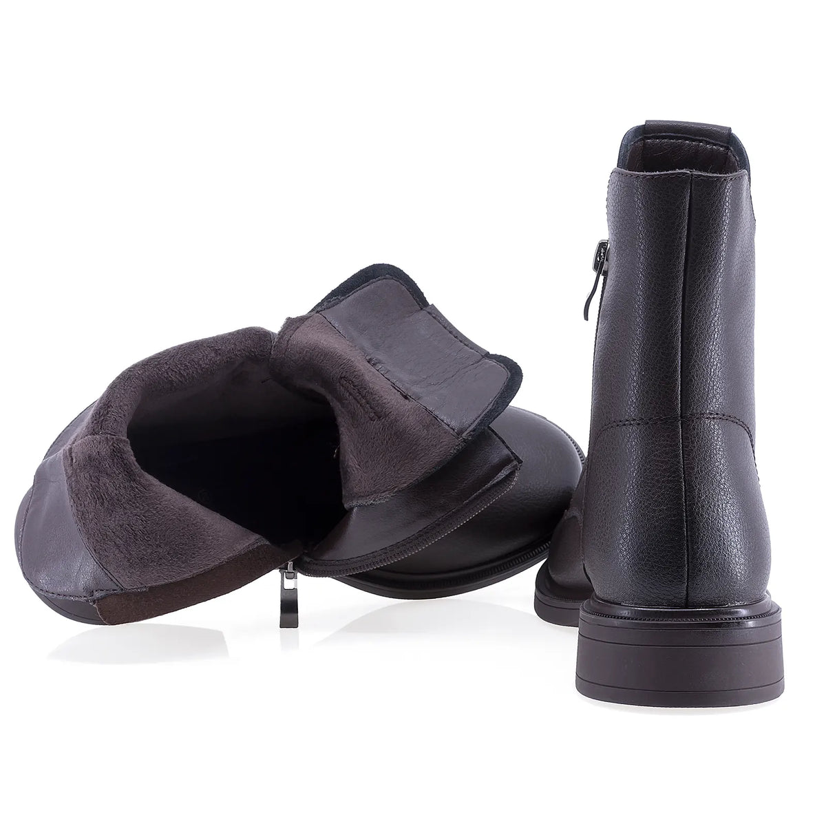 Ghete dama casual Sole piele naturala 02 maro