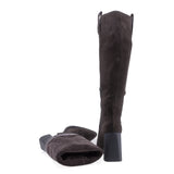 Cizme dama elegante Anna Viotti piele intoarsa D122-P113-236 maro