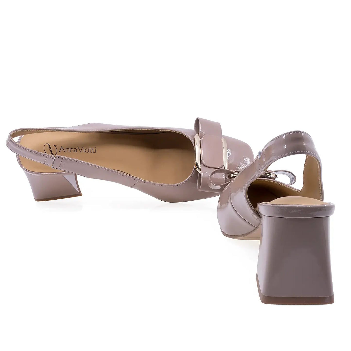 Pantofi dama eleganti Anna Viotti piele lacuita D105-5533-161L roz