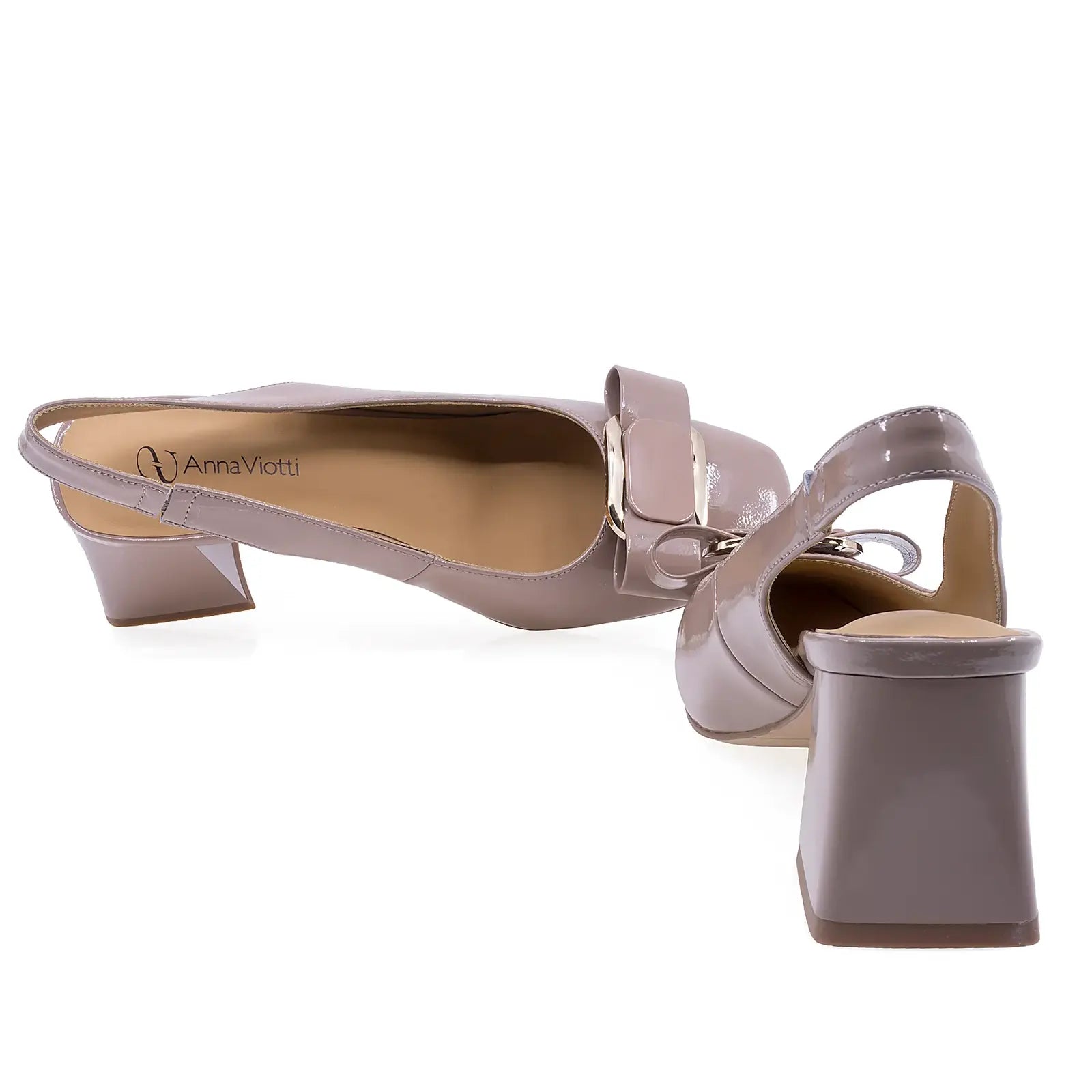 Pantofi dama eleganti Anna Viotti piele lacuita D105-5533-161L roz