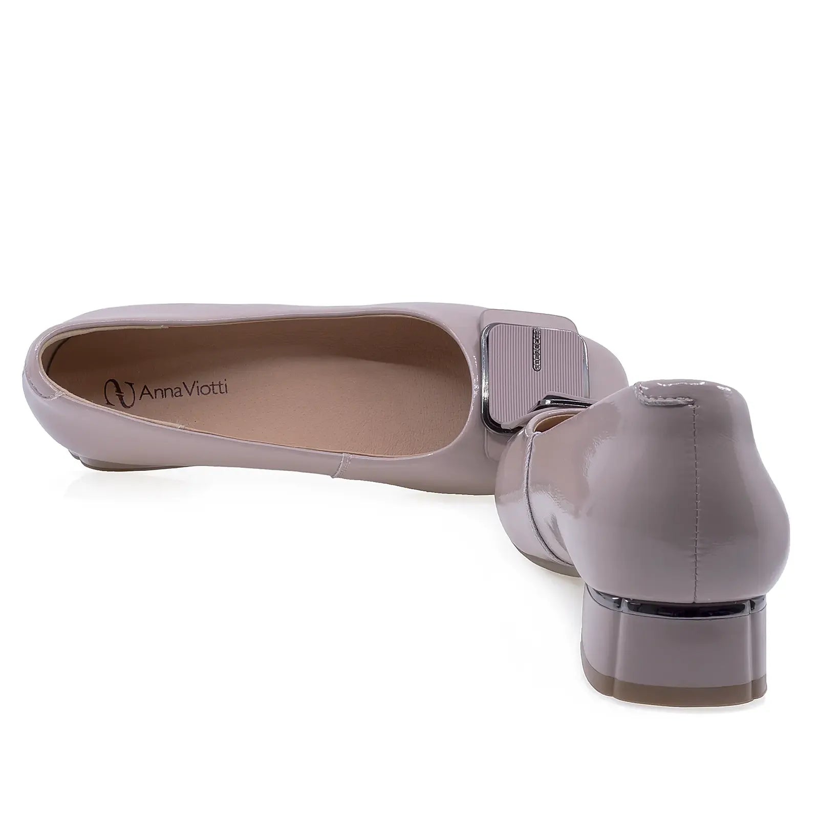 Pantofi dama eleganti Anna Viotti piele lacuita D111-3V92602-75 nude