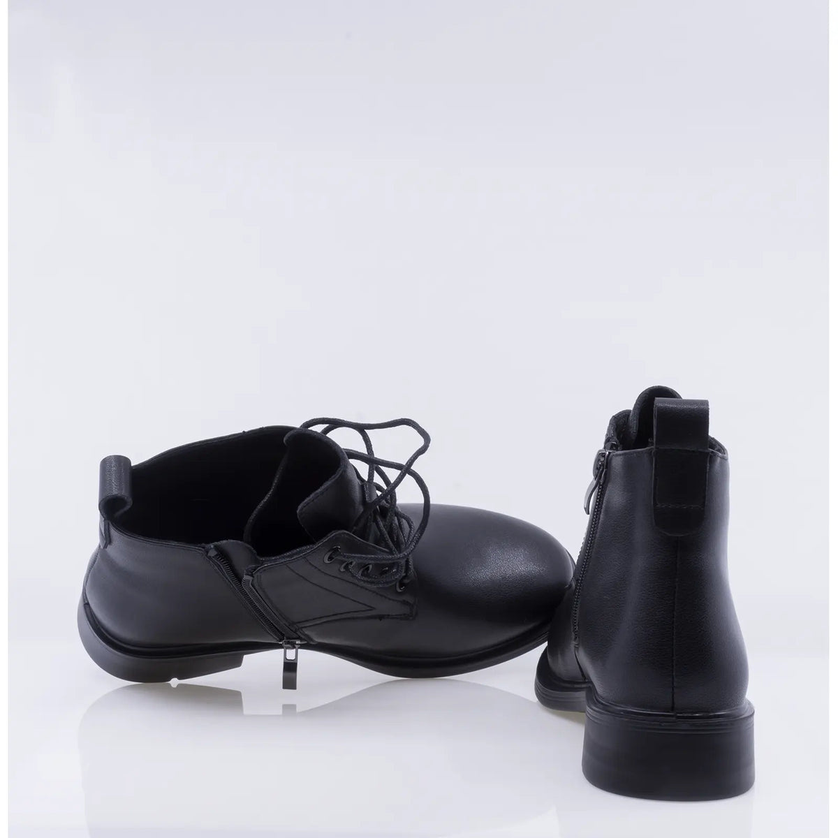 Ghete dama casual Anna Viotti piele naturala D111-B4432 negre
