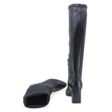 Cizme dama casual Kordel piele naturala/stretch D3136 negre