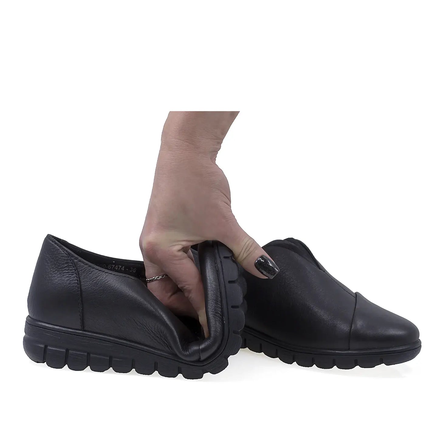 Pantofi Dama Casual Anna Viotti Piele naturala D200-67474 Negru