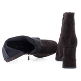 Botine dama elegante Anna Viotti piele intoarsa D106-25423-F3568 maro