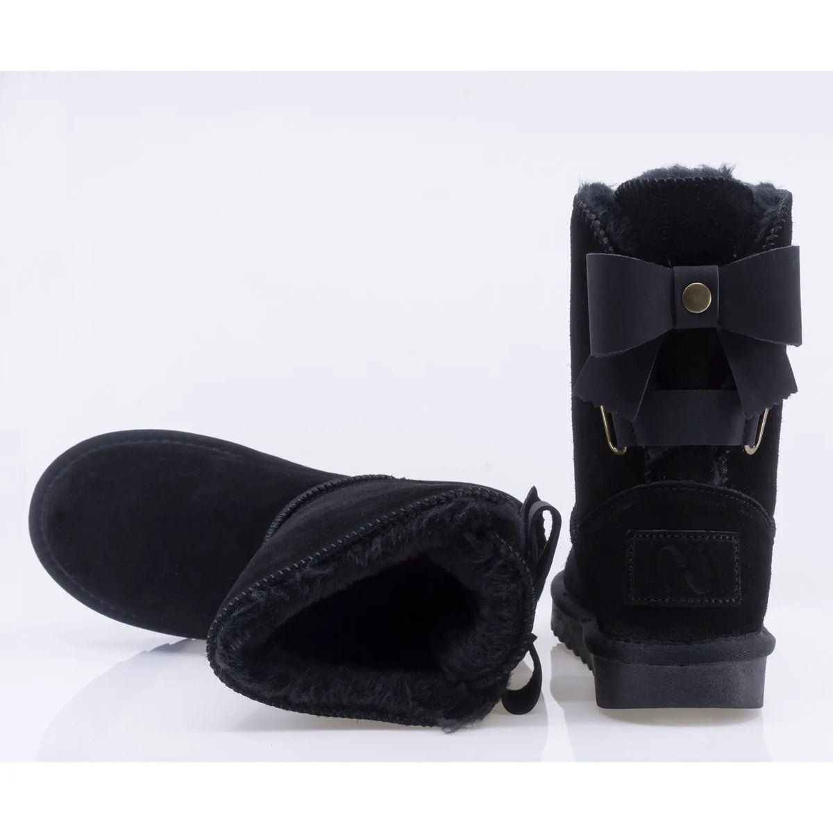 Ghete Dama Casual Anna Viotti Piele Intoarsa D121-DS5254 negre