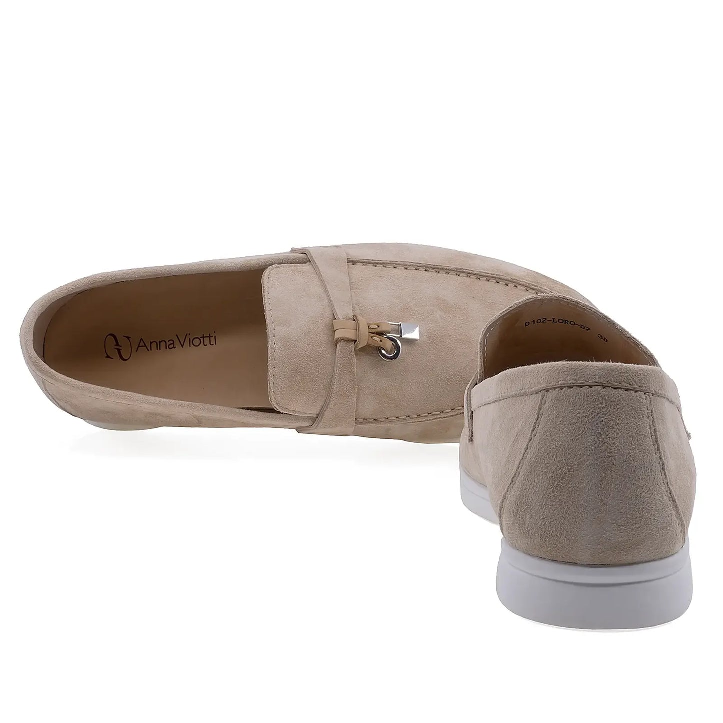 Pantofi Dama Casual Anna Viotti Piele intoarsa D102-LORO-D7 bej