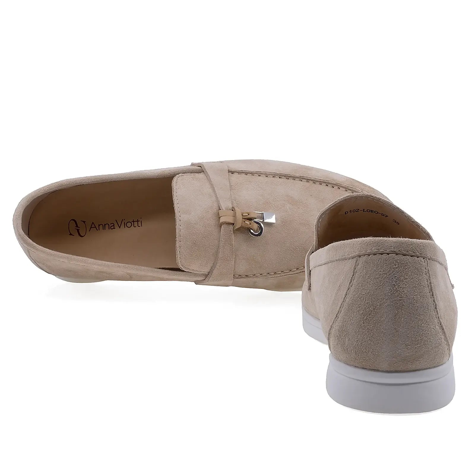 Pantofi Dama Casual Anna Viotti Piele intoarsa D102-LORO-D7 bej