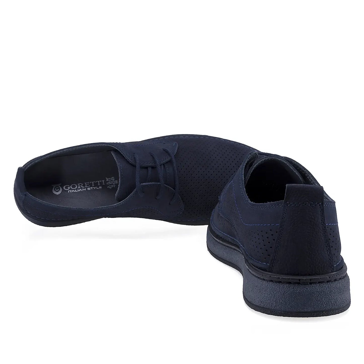 Pantofi barbati casual Goretti piele nabuc B69-321 bleumarin
