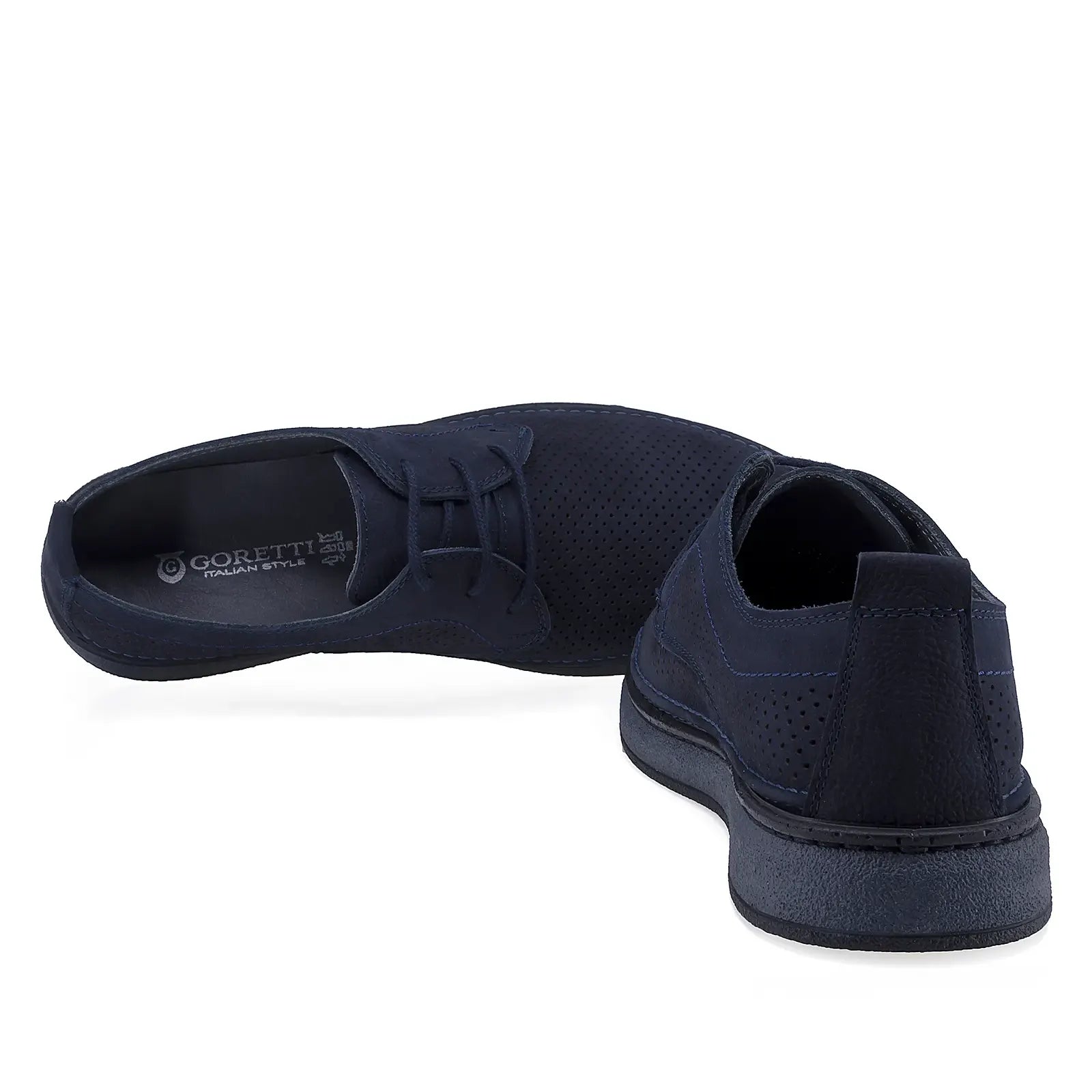 Pantofi barbati casual Goretti piele nabuc B69-321 bleumarin