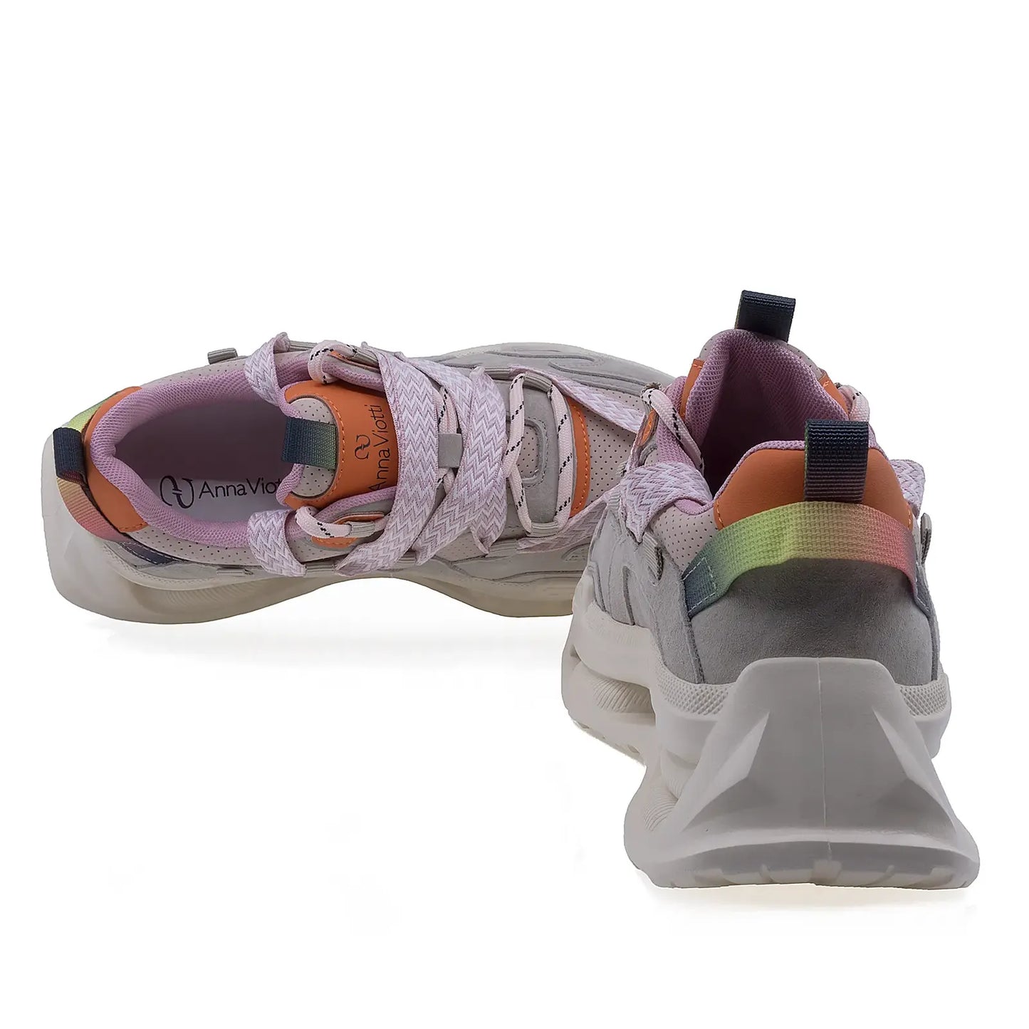 Pantofi dama sport Goretti piele intoarsa D106-3 roz/multi