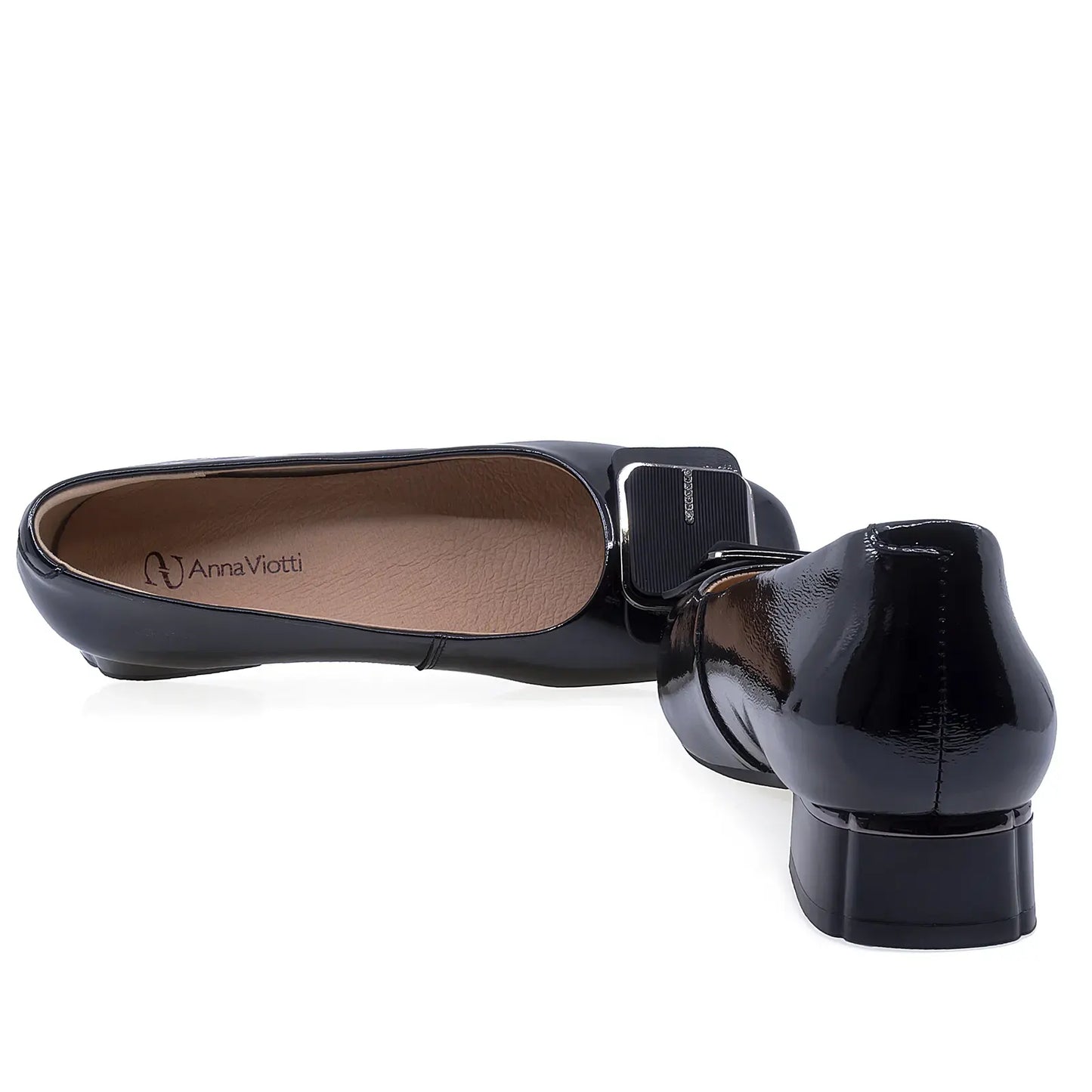 Pantofi dama eleganti Anna Viotti piele lacuita D111-3V92602-75 negru