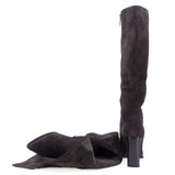 Cizme dama elegante Anna Viotti piele intoarsa D106-X0G707-RH2255P-HSB-DK maro