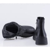 Ghete dama casual Anna Viotti piele naturala D111-5F98202-1 negre