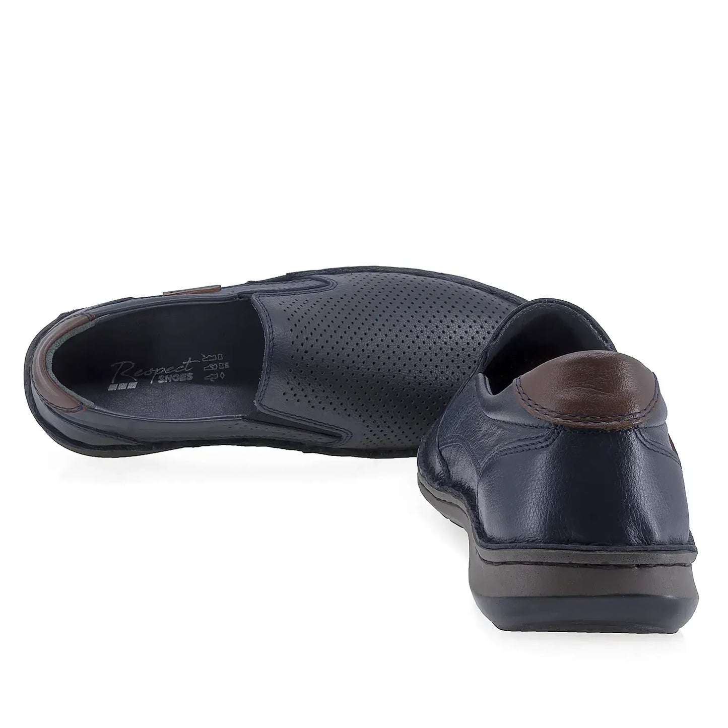 Pantofi barbati casual Goretti piele naturala B36-9505 bleumarin