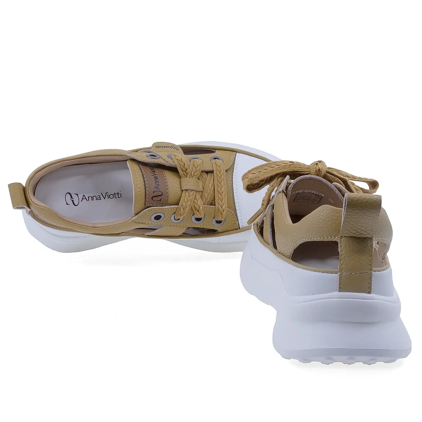 Pantofi dama casual Anna Viotti piele naturala D106-20 galben