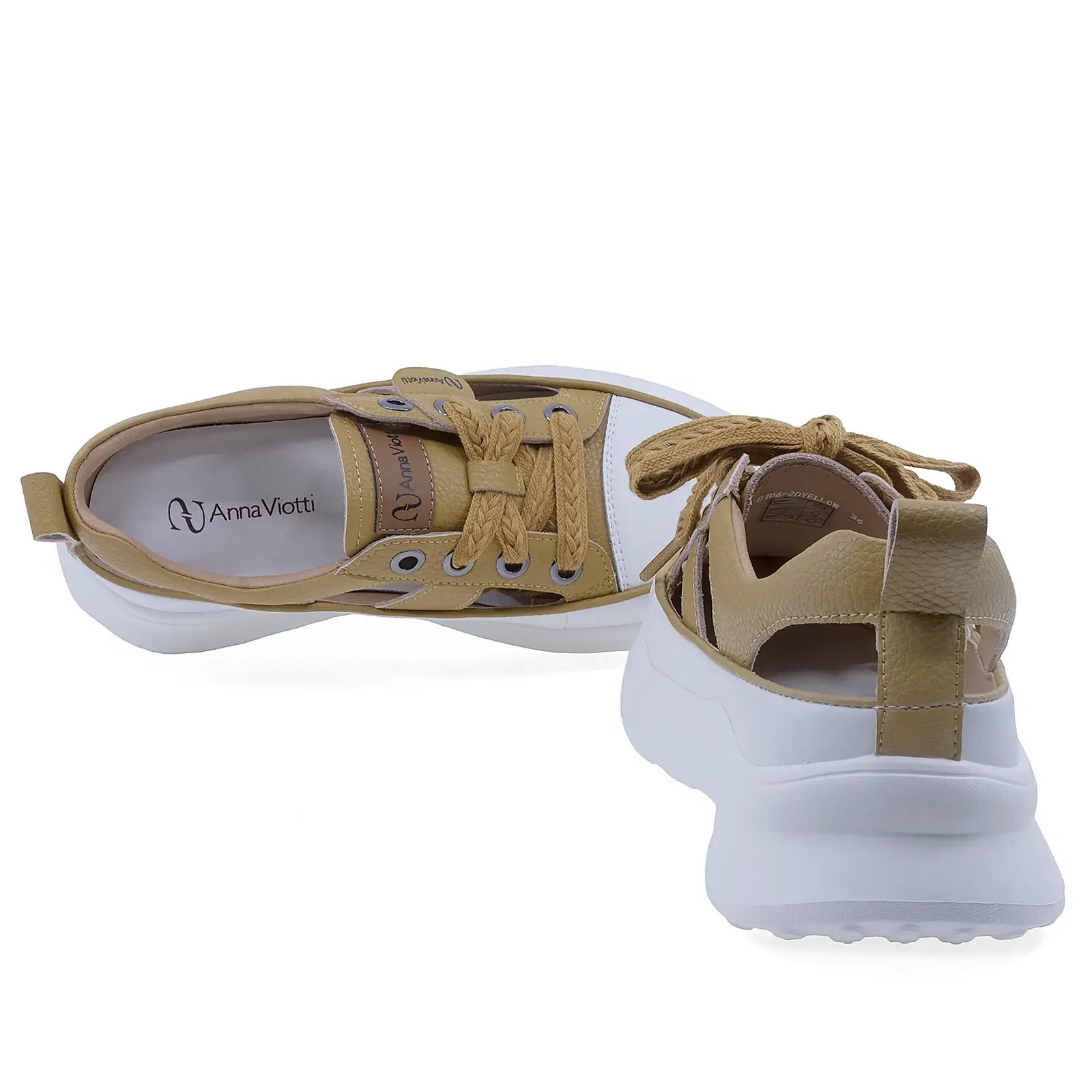 Pantofi dama casual Anna Viotti piele naturala D106-20 galben