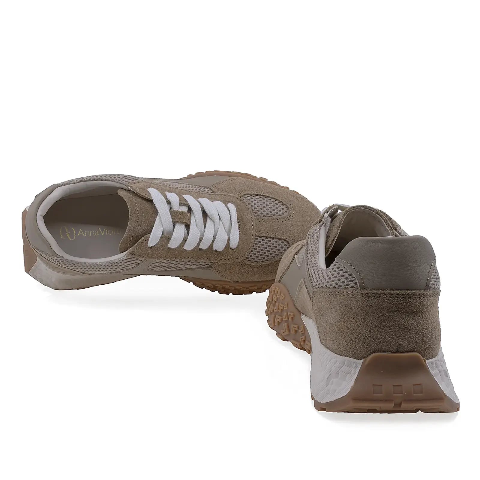 Pantofi dama sport Anna Viotti piele intoarsa, D116-59262-01RTLT, camel