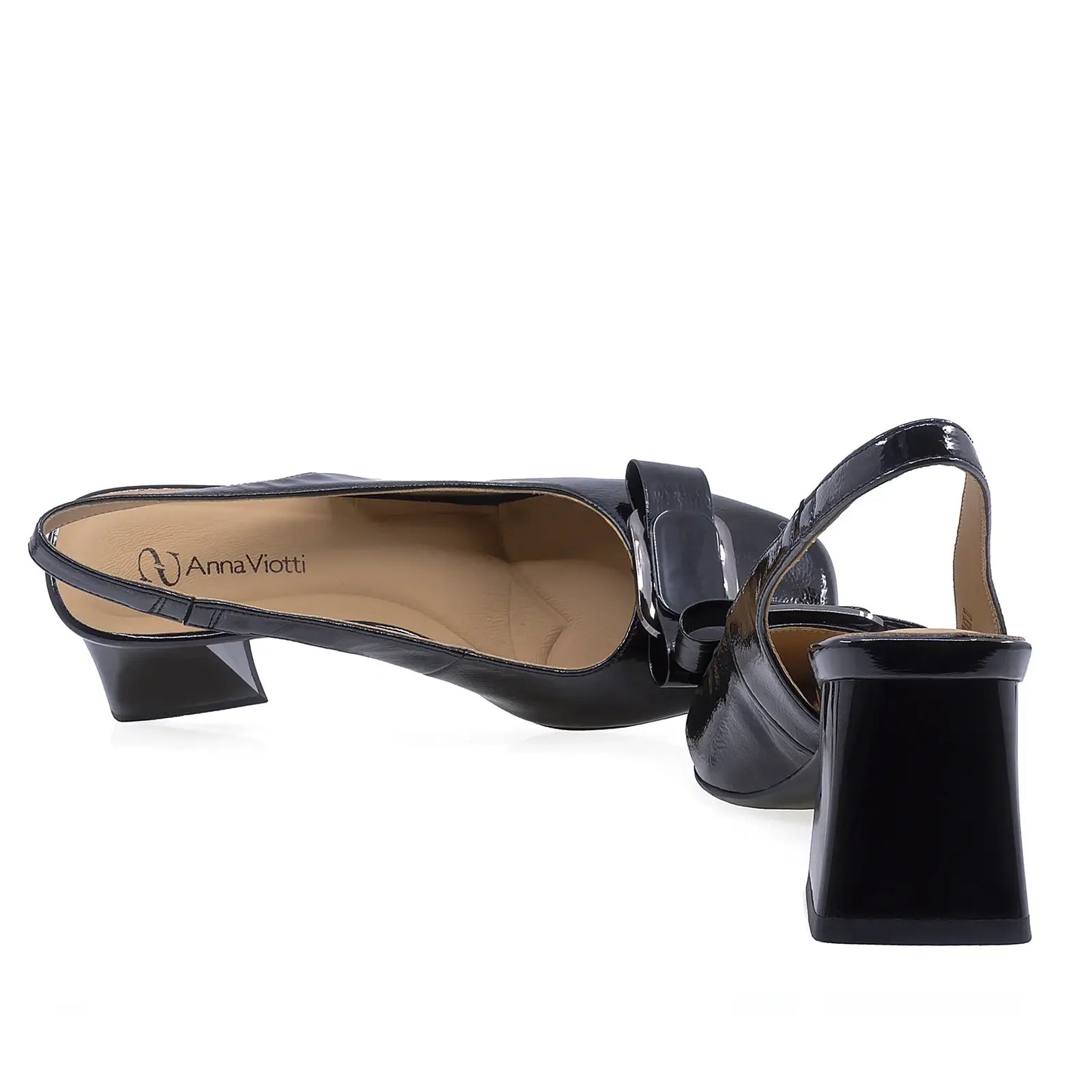 Pantofi dama eleganti Anna Viotti piele lacuita D105-6290P-J395-YT02 negru