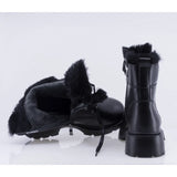 Ghete dama casual Anna Viotti piele naturala D111-5E10672-1 negre