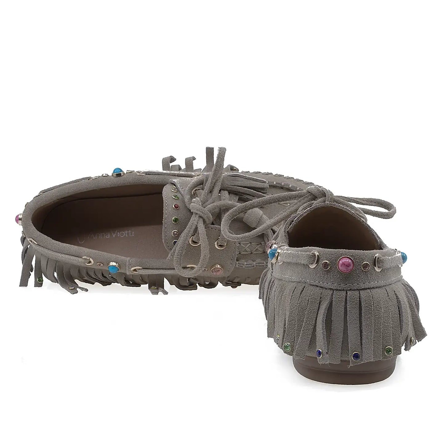 Pantofi Dama Casual Anna Viotti Piele intoarsa D116-2657-11R gri