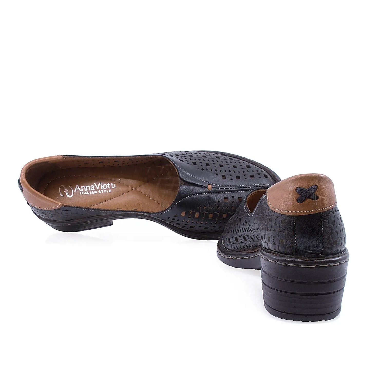 Pantofi Dama Casual Anna Viotti Piele naturala D27-7088-1 negru