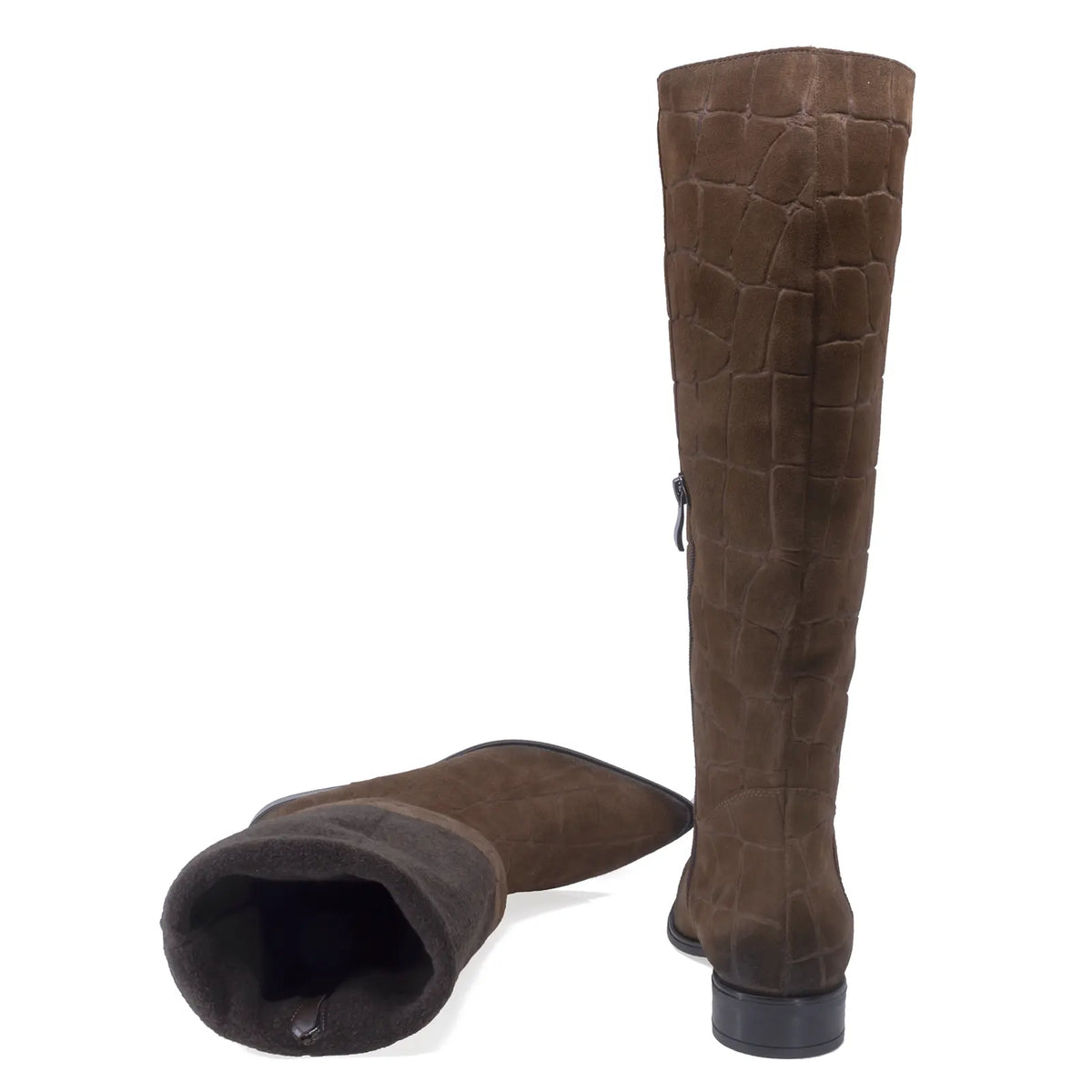 Cizme dama casual Kordel piele nabuc D3202 maro
