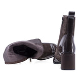 Botine dama elegante Anna Viotti piele intoarsa D106-F11879-T4837-9 maro