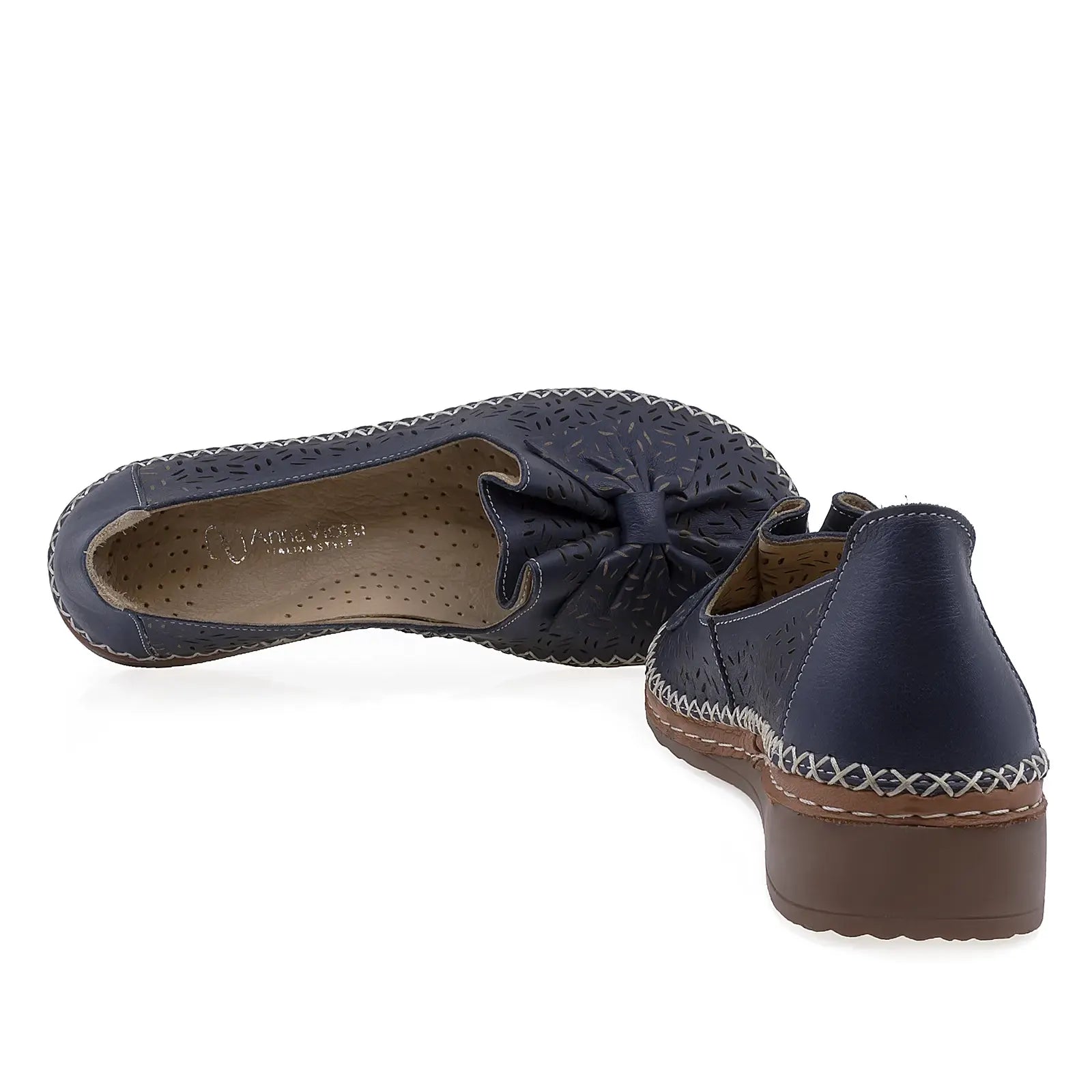 Pantofi Dama Casual Anna Viotti Piele naturala D27-04158 bleumarin