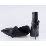 Botine dama elegante Anna Viotti piele naturala D122-ZPW317-N4784-1 negre