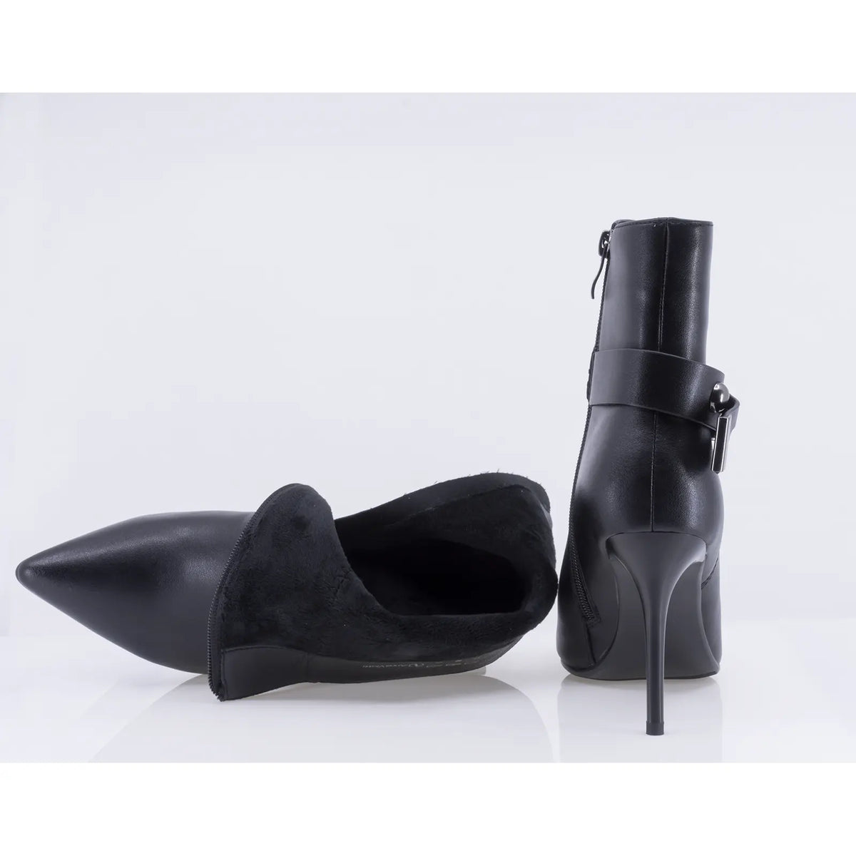 Botine dama elegante Anna Viotti piele naturala D122-ZPW317-N4784-1 negre