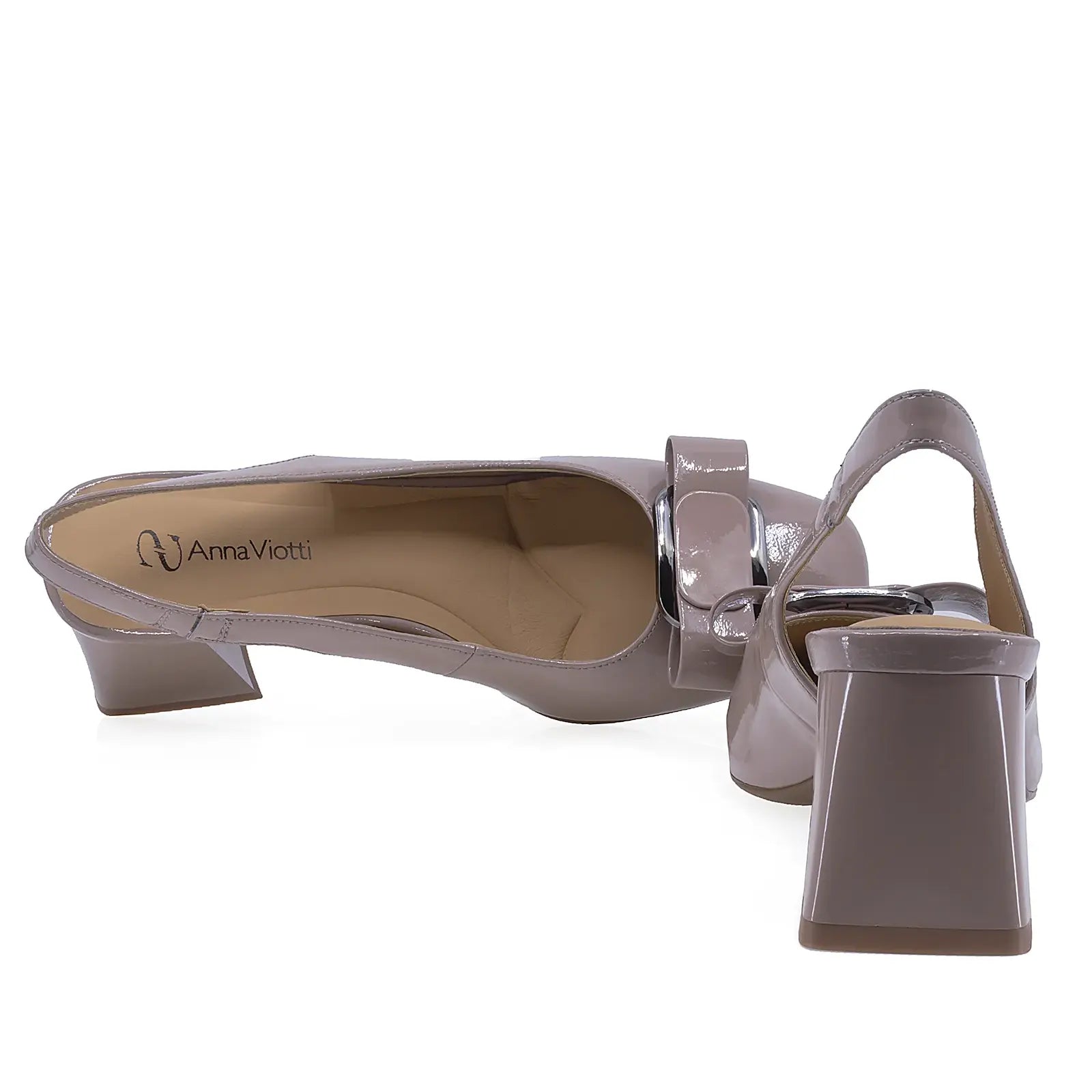 Pantofi dama eleganti Anna Viotti piele lacuita D105-6290P-J395-YT19 cafe